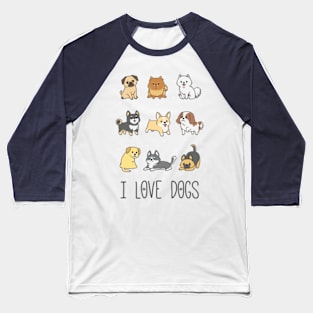 I Love Dogs Baseball T-Shirt